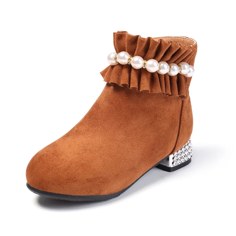 Детские высокий каблук ботинки принцессы осень/зима 2020 корейская детская обувь