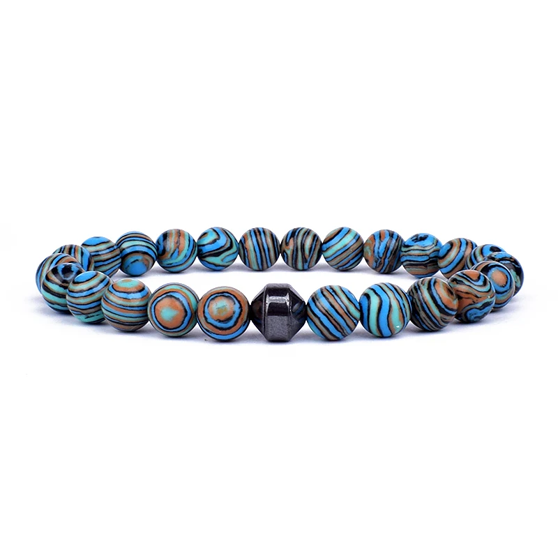 Natural Stone Bracelets Men Energy Cylinder Hematite Healing Bracelets for Women Prayer Reiki Charm Jewelry Gift Pulsera stone bead bracelet natural stone bracelet beaded bracelet