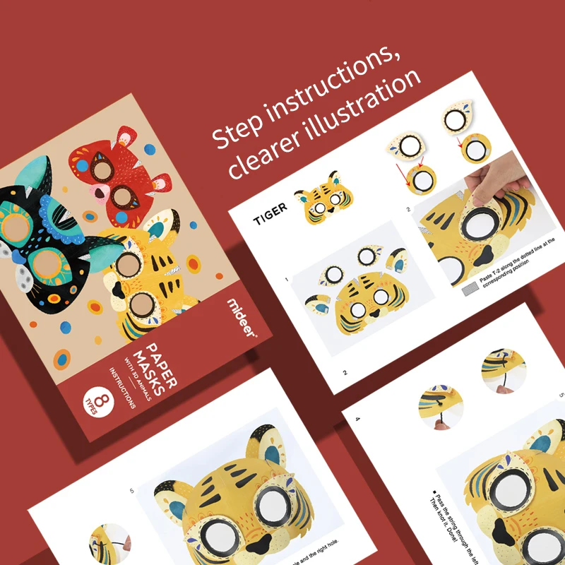 MiDeer детские забавные игрушки 3D мультфильм маска животного DIY 5Y+ оригами лесной узор просветление подарок для мальчиков и девочек