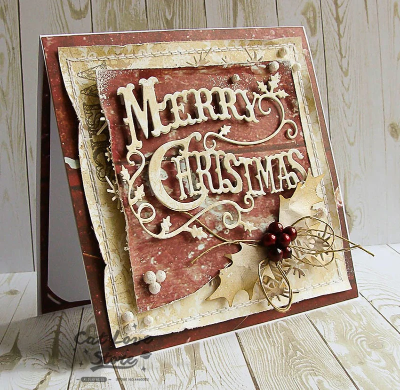 Description Picture 3 of itemMerry Christmas Words Metal Cutting Dies Scrapbooking Stencil Die Cuts Card Making Decorative Craft Embossing New Dies For 2019