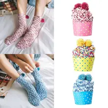 3 пары зимних теплых женских милых кекс «сделай сам» носочков пушистый плюш коралловый бархат милый помпон теплый пол чулочно-носочные изделия