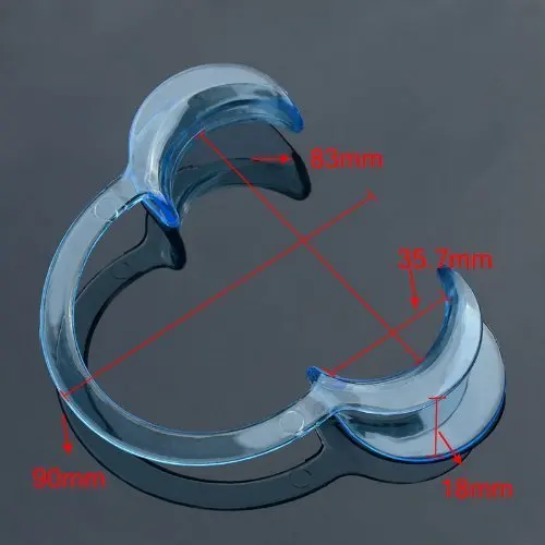 3 шт. стоматологический Ретрактор для щеки рот открывалка для отбеливания зубов прозрачный синий c-образный(размер S, M, L