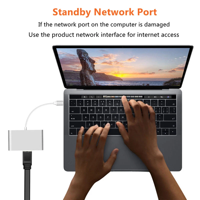 USB-C-4 K HDMI RJ45 Gigabit Ethernet USB 3,1 type C порт 4 в 1 USB C концентратор адаптер