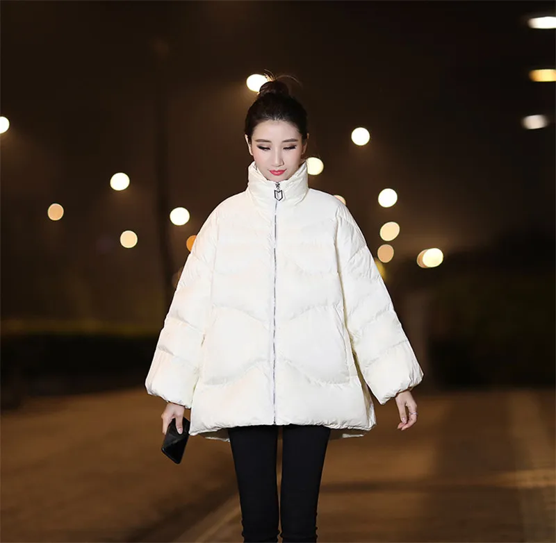 Женская парка модное зимнее корейское короткое пальто с длинными рукавами Harajuku Женская куртка белый утиный пух женская одежда WYQCFX