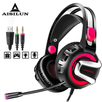 

PC Gamer Headphones Headset gamer For Tablet Laptop Gaming Headset Headphone With Microphone LED Light Stereo For PC Dota 2