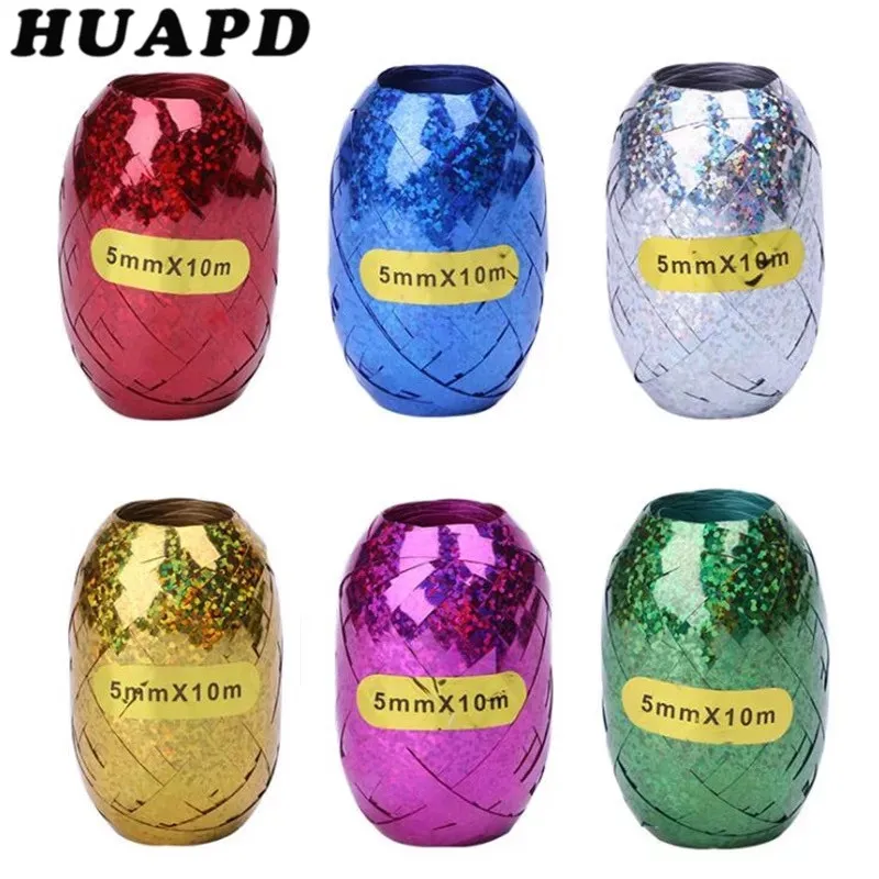 6 шт. многоцветная Фольга Воздушный шар веревка воздушный лента 5 мм * 10 м