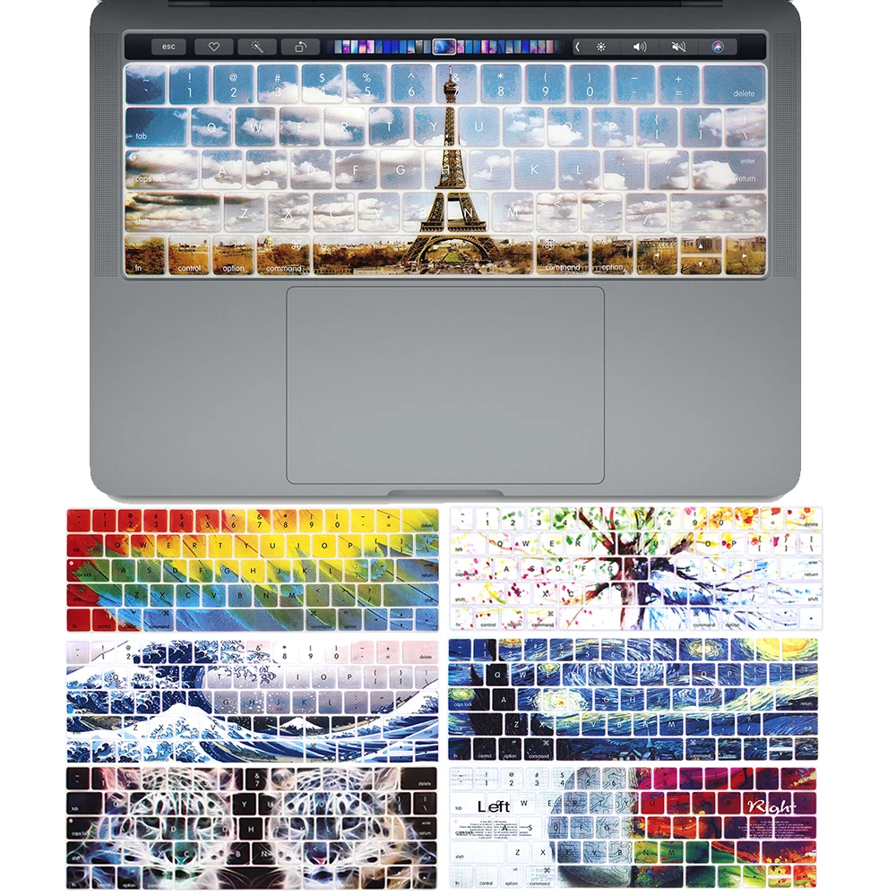 Teclado de silicone грудь для macbook Pro1" 15 дюймов A2159 A1707 A1706 A1989 A1990 чехол для клавиатуры ноутбука Новая профессиональная защитная пленка