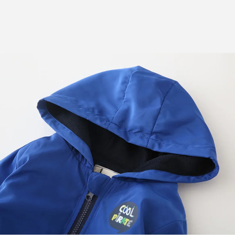 Kids Boys Outerwear Velvet Lining Jackets Autumn Winter Outdoor Clothing Children Coat Baby Hooded Zipper Windbreaker Cloth