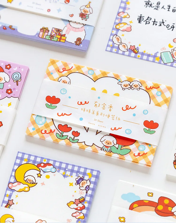 30 листов милые овечки Детские блокноты для заметок Kawaii канцелярские принадлежности N Times Липкие заметки портативный Блокнот Школьные офисные принадлежности Papeleria
