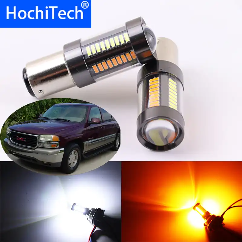 2x1157 BAY15D двойной Цвет Белый/янтарный переключатель 66 SMD Светодиодный дневной