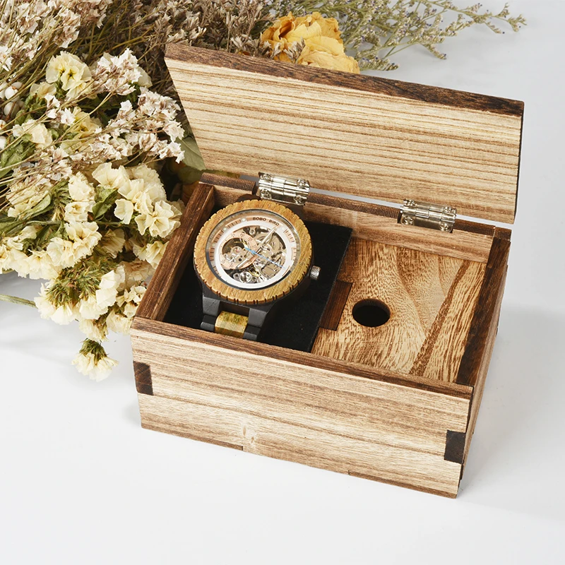 Relogio Masculino BOBO BIRD Mechanical Watch Men Wood Wristwatch Automatic часы мужские relojes para hombre Custom Gift Dropship 6