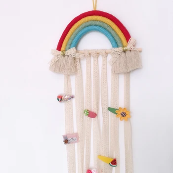 

Kawaii Girls Room Decor Handmade Rainbow Hairpin Hair Clip Holder Wall Hanging Decor Decoration Crafts Kids Bedroom Decoration
