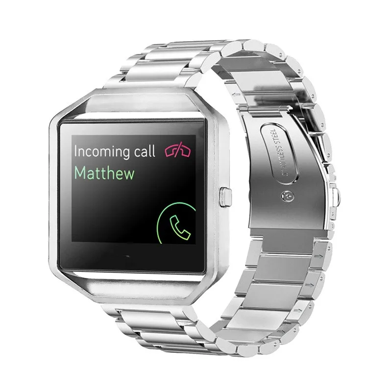 3 в 1 ремешок из нержавеющей стали для Fitbit Blaze Ремешок Браслет ремешок+ рамка+ пленка для экрана для Fitbit Blaze запястье+ Инструменты