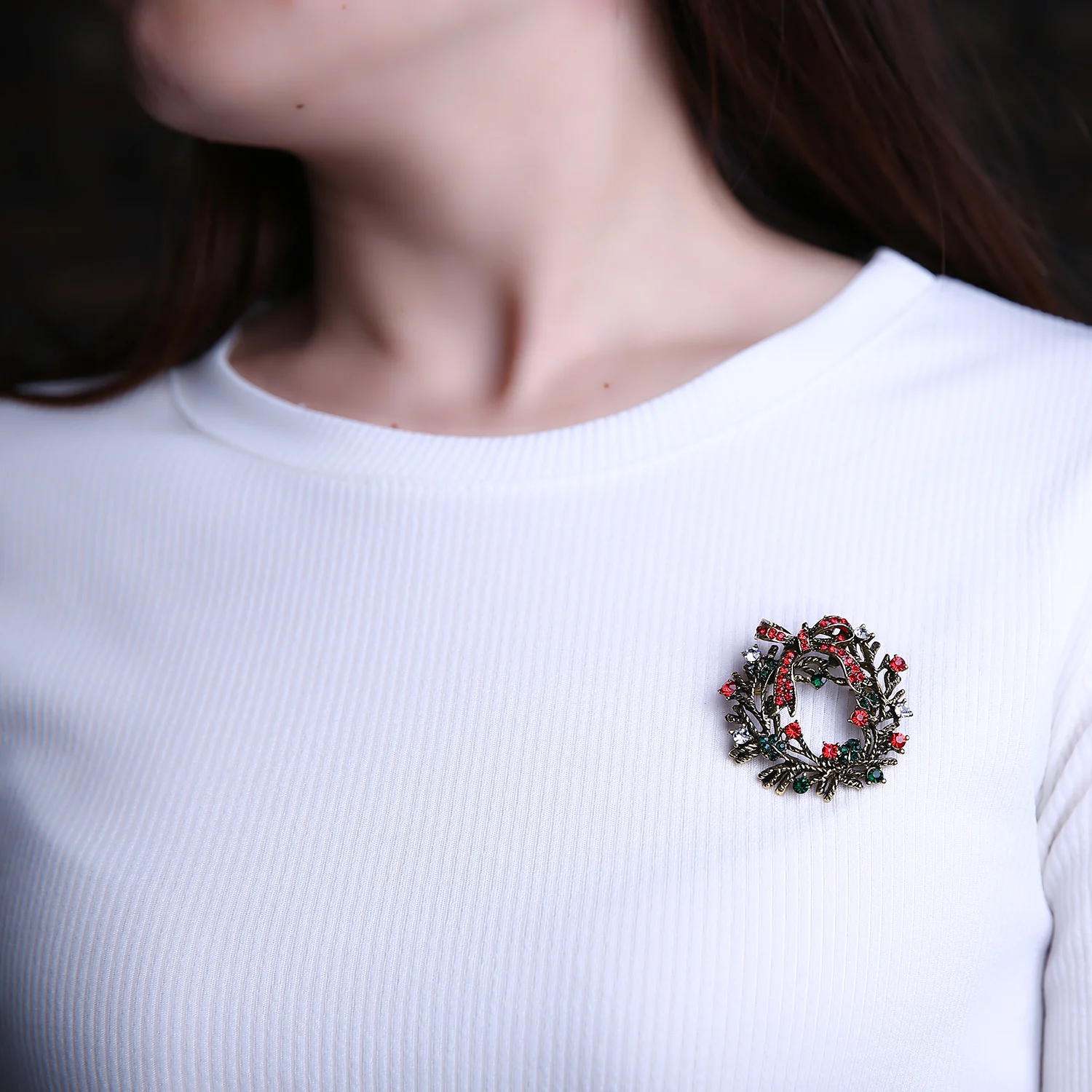 Rinhoo Vintage Weihnachten Baum Brosche Strass Blume Glocke Elch Broschen Für Frauen Kragen Revers Pin Dekoration Schmuck Weihnachten Geschenk – Detail 18