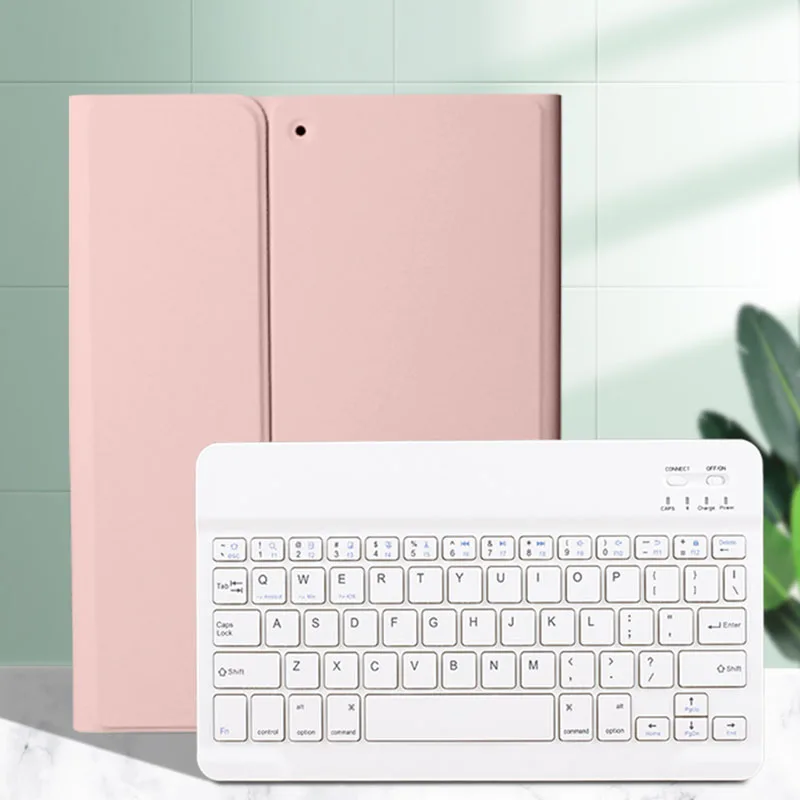 for iPad 10.2 Portable Wireless Bluetooth Keyboard+PU leather Magnetic Keyboard Case Cover Tablet Keyboard with Case Cover