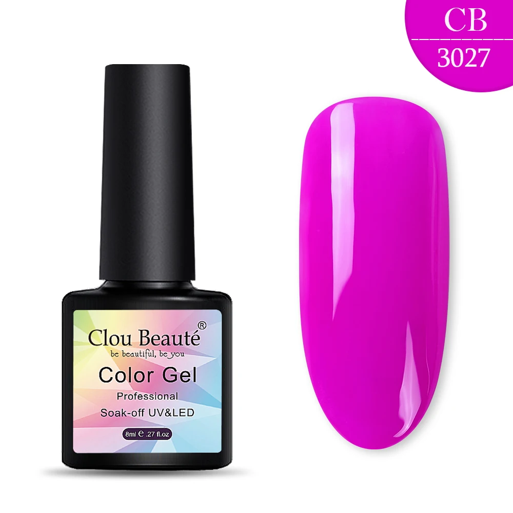 Clou Beaute Набор лаков для ногтей 8 мл цветная гелевая краска для ногтей гель-лаки лак для ногтей полуперманентный Vernis Hybrid - Цвет: 3027