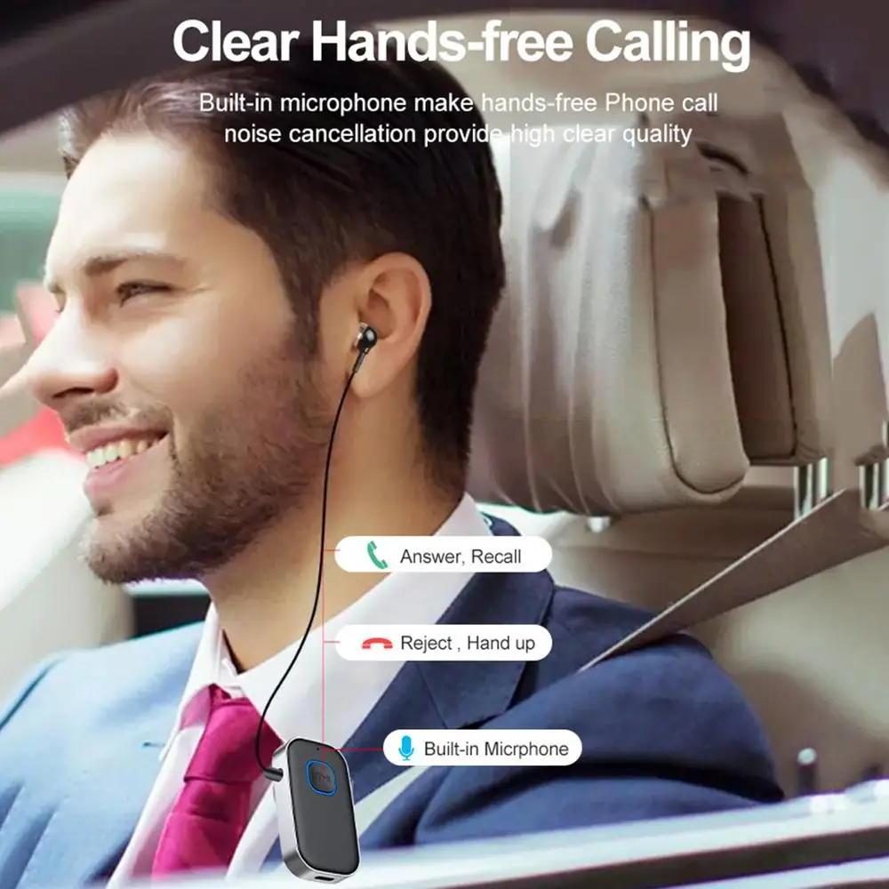Bluetooth 5 0 Receiver Transmitter 3 5mm Jack Aux Wireless Adapter for Car Headphone Audio Receiver Music Player