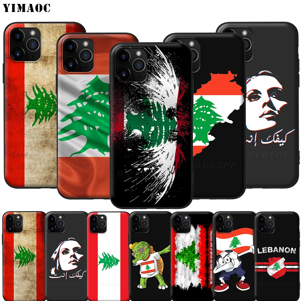 Силиконовый мягкий чехол YIMAOC с ливанским флагом для iPhone 12 Mini 11 Pro XS Max XR X 8 7 6 6S Plus 5 5S