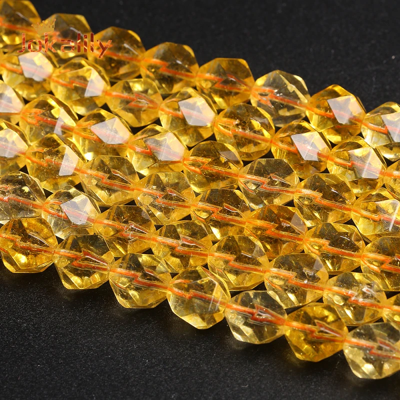 

Natural Citrines Beads Faceted Yellow Crystal Quartz Loose Spacer Beads For Jewelry Making DIY Bracelets Necklaces 6 8 10mm 15"