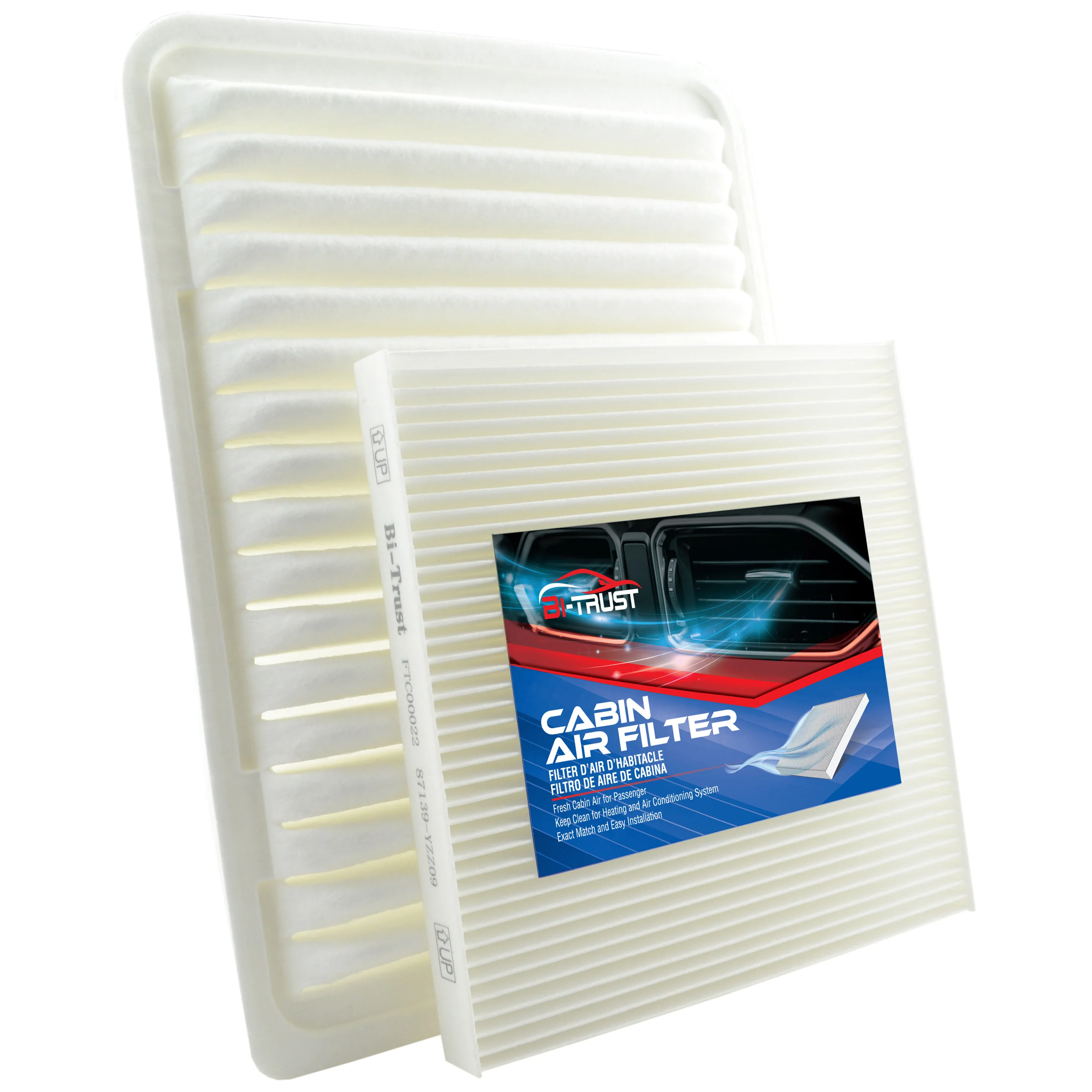 

Bi-Trust Engine & Cabin Air Filter Set for 2005-2020 Toyota Tacoma CF10374,87139-YZZ09,88508-04010,CA10163,17801 0C040