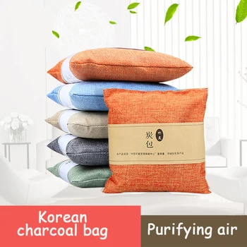 

500g sackcloth square Korean activated carbon bag Remove formaldehyde odor mildew proof bamboo charcoal bag for home car