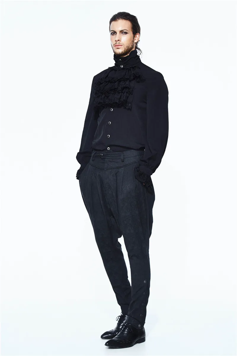 Devil Fashion Men Steampunk Retro Harem Pants High Waisted Slim Causal Long Trousers Formal Party Long Pants