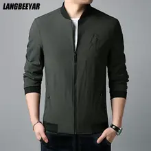 

Top Quality New Brand Fashion Baseball Collar Plain Casual Jacket For Men Style Windbreaker Zipper Korean Coats Clothes Men