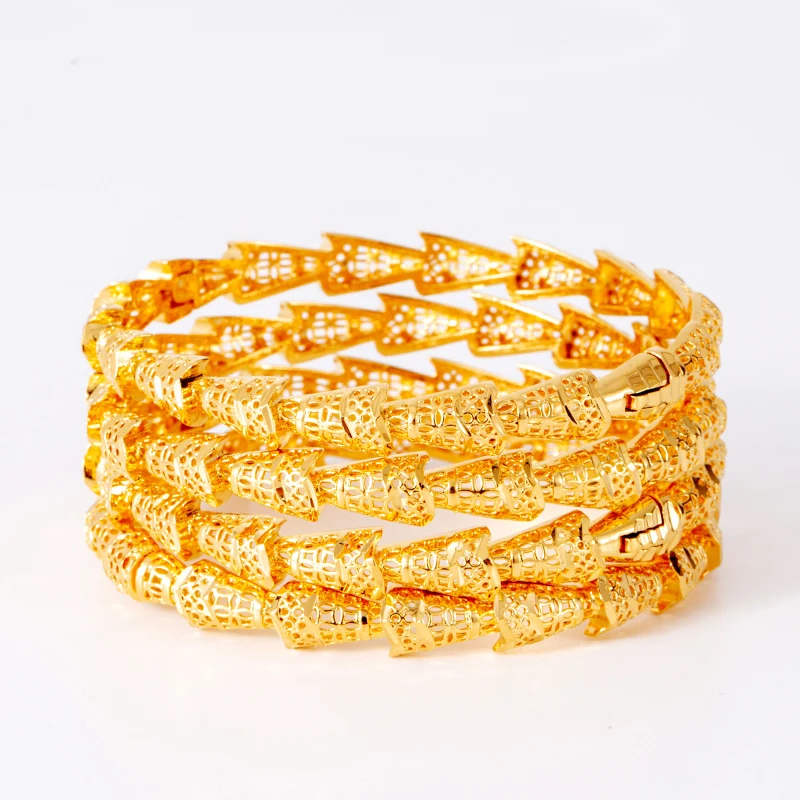 4 шт. Африканский Золотой браслет с подвесками браслеты "Дубай" для женщин эфиопские браслеты и браслеты свадебные ювелирные изделия индийские браслеты