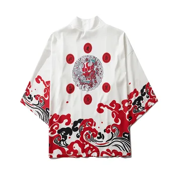 

Japanese Demon Kimono Men Cardigan Shirt Yukata Man Haori Obi Clothes Tradition Clothing Male China Kimono Robe