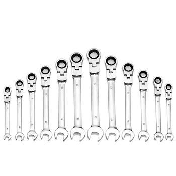 

Botique-12 Pieces 8-19 mm Ratchet Wrench Set with Elastic Head, Chrome Vanadium Steel Combined End Set