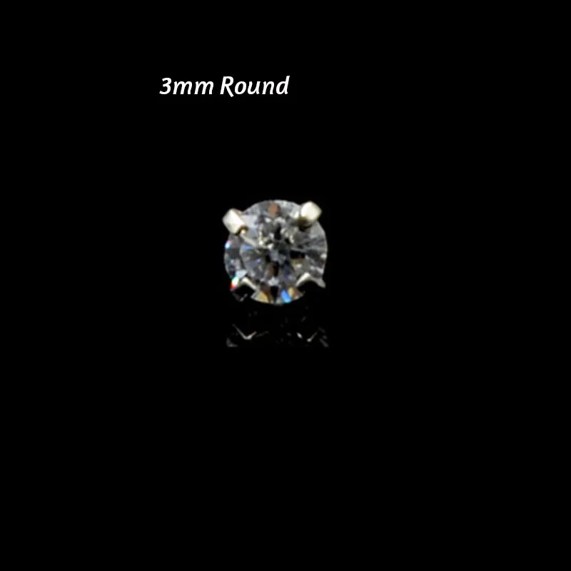 Round 3mm 1 шт. из гибкого биопласта 16G 6/8 мм уха пирсинг для ушного Козелка, ювелирное изделие для тела, вставные губная серьга серьги-гвоздики с Пресс подходит Сталь циркон - Окраска металла: Round 3mm