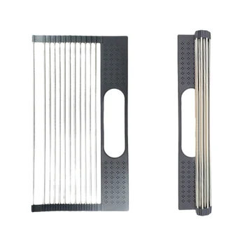 

Restaurant Stainless Steel Hotel Dish Drying Rack Practical Save Space Kitchen Sink Bathroom Draining Foldable Durable Home