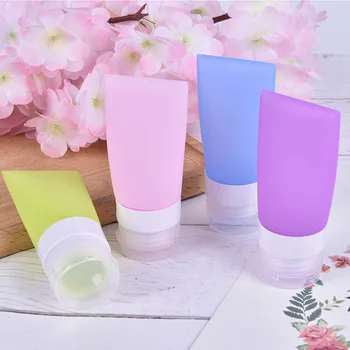 

38/60/80ml Silicone Refillable Bottles Lotion Shampoo Gel Squeeze Bottle Skin Care Tube Containers Travel Squeeze Kits Drop Ship