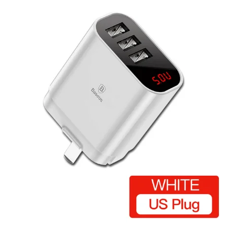 Baseus Мульти USB зарядное устройство для iPhone samsung Xiaomi Mi Быстрая зарядка Turbo несколько настенных зарядных устройств EU US Plug зарядное устройство для мобильного телефона - Тип штекера: US Plug White