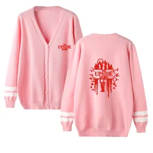 Странные Вещи v-образным вырезом мужской свитер-кардиган/женский модный принт розовый Повседневный свитер Харадзюку странные вещи повседневные топы