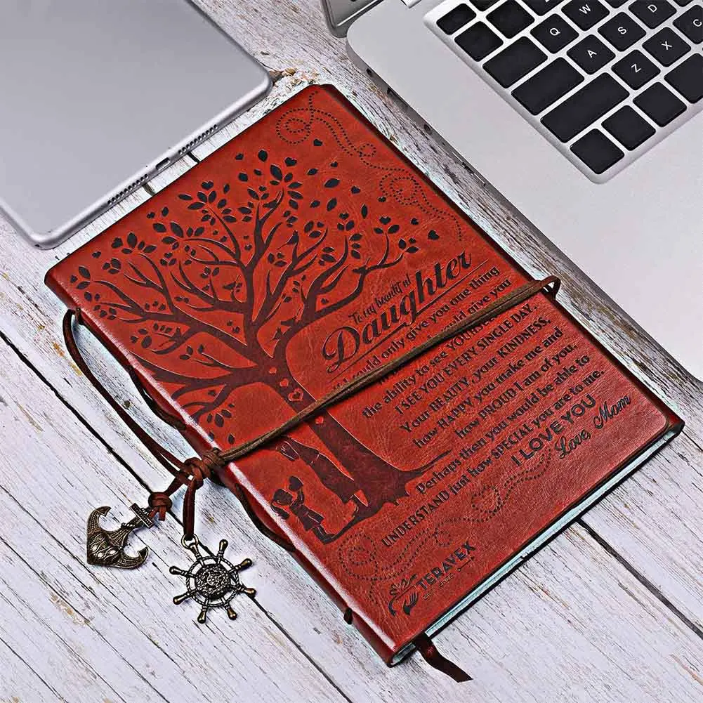 

Writing Notepad With String Jotter Notebook Gift Loose-Leaf Blank Stationery PU Cover Journal Diary Vintage Retro Travel