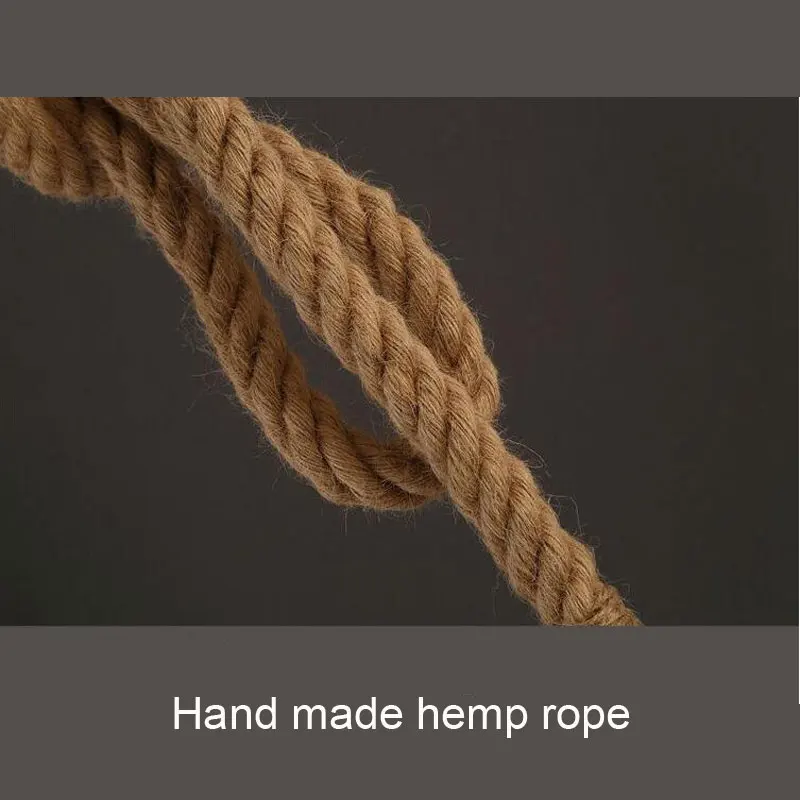 Промышленная люстра в стиле лофт винтажная Подвесная лампа из пеньковой веревки