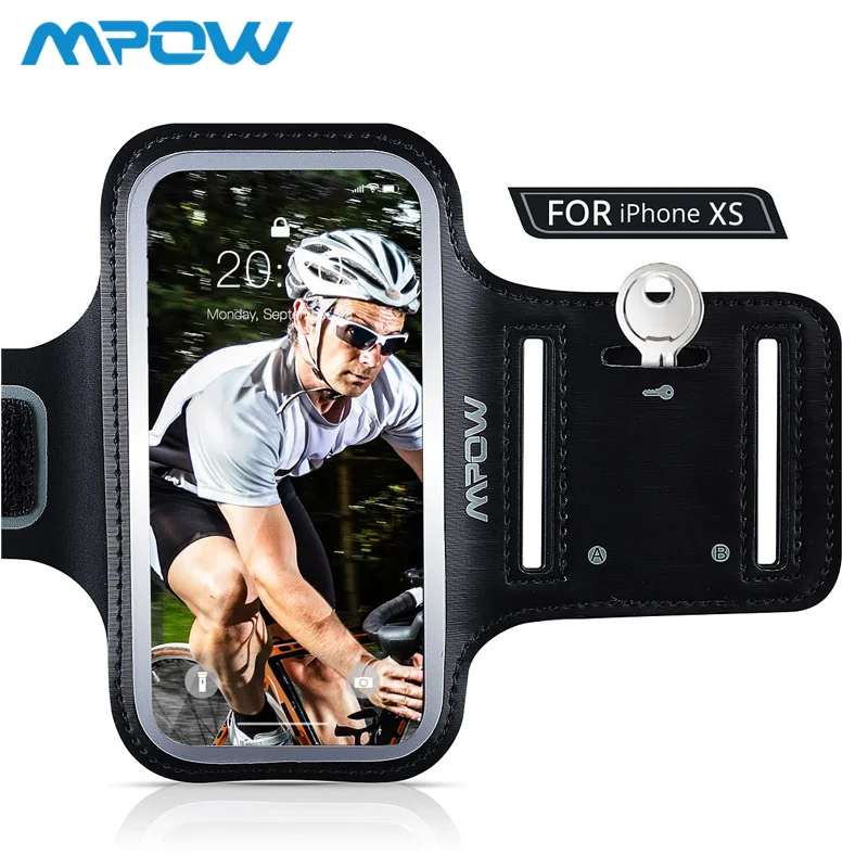 

Mpow MSA3N Run Sports Armband For iPhone Xs Max Xs Xr Under 6.5 inch Cellphones With Key/earphone Pocket Arm Band Belt Case Bag