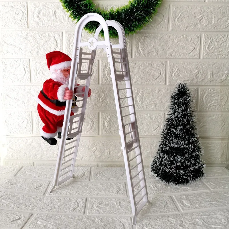 Christmas Santa Claus Electric Climb Ladder Toys With Music Christmas Ornaments Party Kids Toys Christmas Gifts yuer 3x10w rgbw 4in1 cree lamp beads moving head beam light dmx512 15ch for dj disco stage music party lighting shows indoor bar