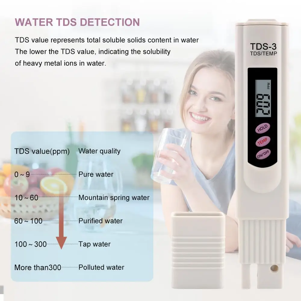 Portable Digital TDS Meter Filter Measuring Water Quality Purity Tester drink Water tds meter pen type