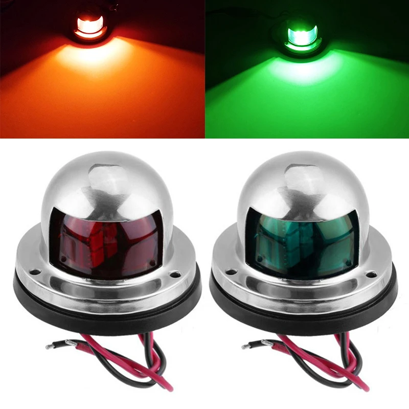 

2pcs Stainless Steel 12V LED 4W Marine Boat Yacht Navigation Light Deck Mount Navigation Light Signal Lamp