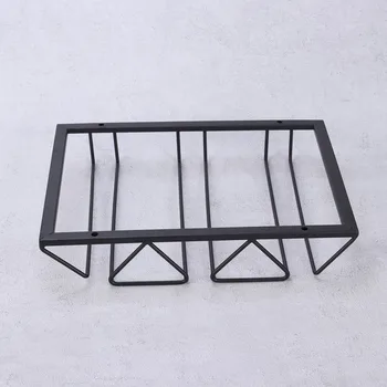 

1 Pc Wine Glasses Holder Three Rows Metal Nail Free Glass Holder Upside Down Goblets Display Rack for Cabinet Home Bar