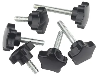 

10pcs M4 M5 M6 M8 M10 M12 Thread Star Shaped Head Thread Clamping Screw Bolt Knob For Industry Equipment Plastic Carbon Steel