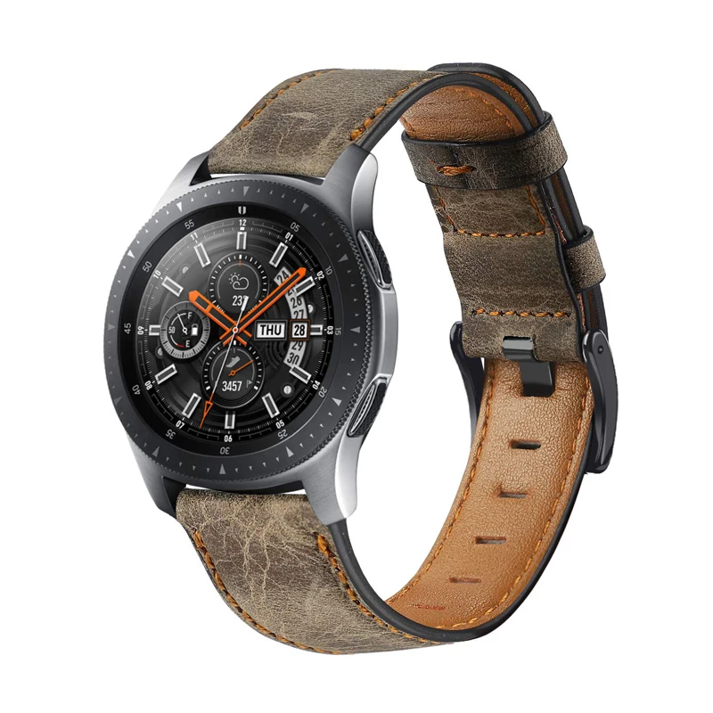 22 мм ремешок для samsung gear S3 Galaxy Watch 46 мм huawei watch GT 2 amazfit GTR 47 мм ремешок из натуральной кожи браслет аксессуары