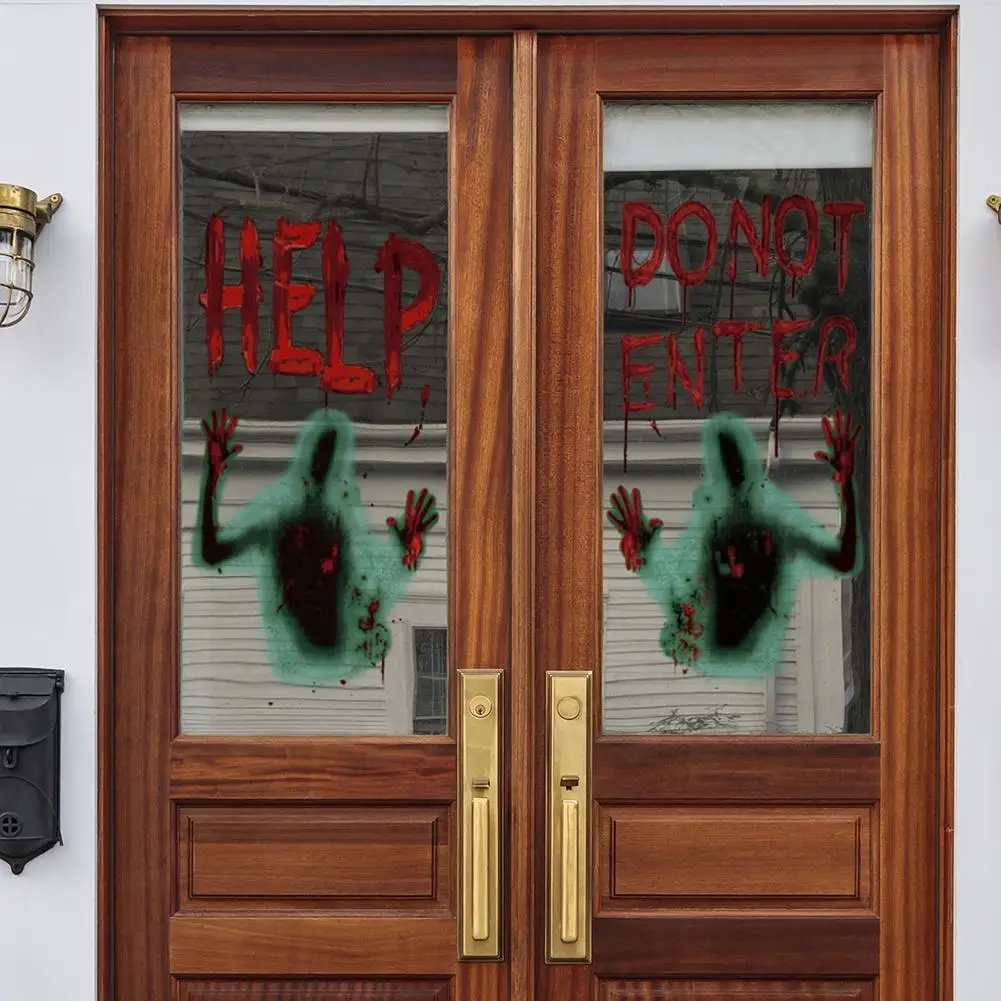 Halloween Help Blood Zombie Wall Sticker Decoration for Living Room Bedroom Window Glass | Дом и сад