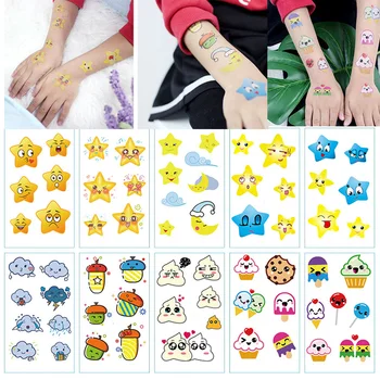 

10pcs Kids Temporary Tattoos Cartoon Star Fake Tattoo Sticker Waterproof Tatto Art Tatoo Hand Finger Tattoo For Child Girl Boy
