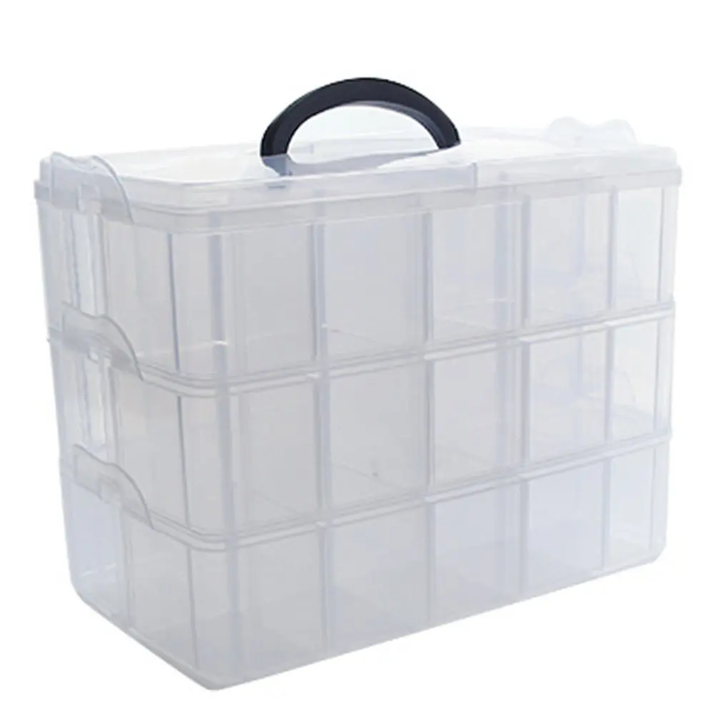 Складная трехслойная лента прозрачная коробка для хранения отдельная Лента наклейки инструмент менеджер прозрачный пластиковый офисный Органайзер