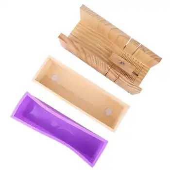 

1200ml Non-Stick Hand-Made Soap Making Mold Wire Cutter Set with Scales Cutting Grooves