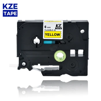 

6mm Tze-FX611 Flexible label Black on Yellow Laminated Label Tape Flexible Cable Label Tapes TzeFX611 Tze FX611 for P-touch PT
