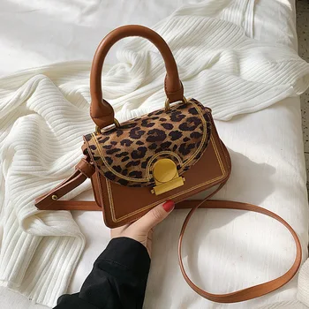

Leopard Crossbody Bags For Women 2020 Small Chain Handbag Small Bag PU Leather Hand Bag Ladies Designer